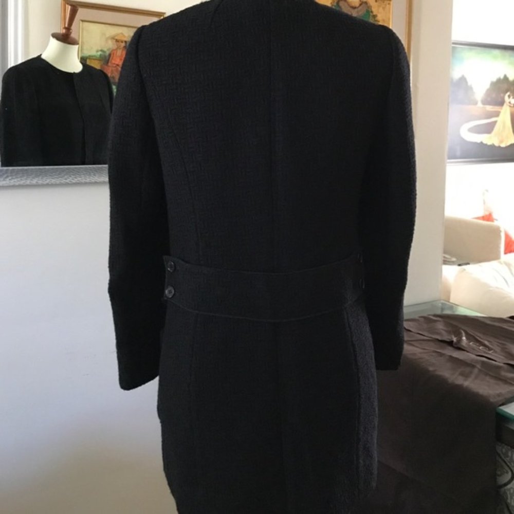 Vintage Dolce & Gabbana 100% wool textured fitted blazer peacoat car coat jacket - Picture 4 of 15